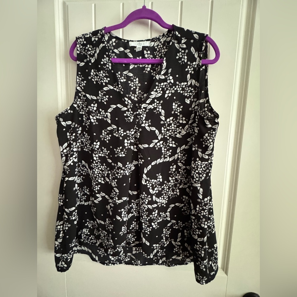 Fever Black and White Patterned Blouse